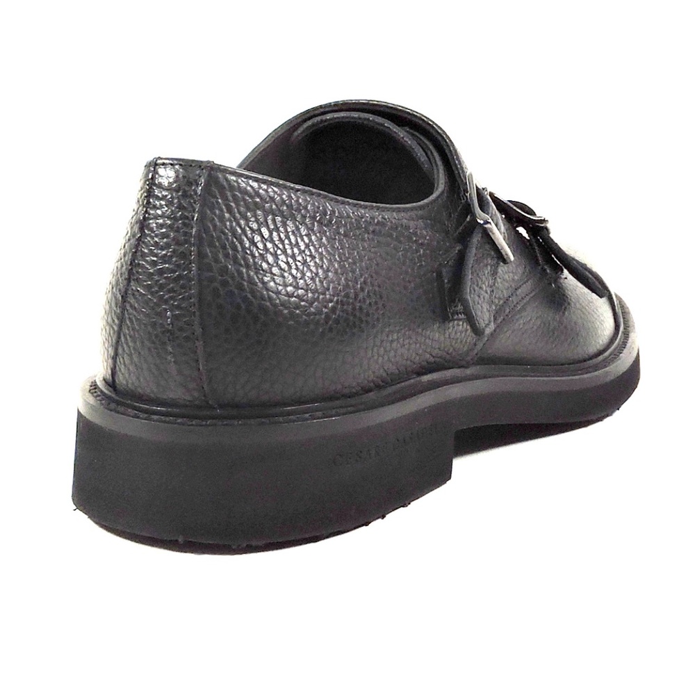 CASADEI 🇮🇹 MEN'S BLACK SOFT LEATHER COMFORT EXTRA LIGHT MONK LOAFERS - Picture 5 of 8